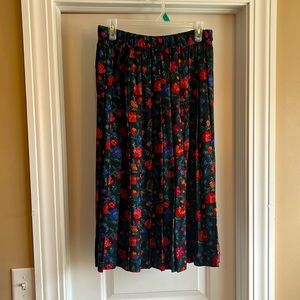Vintage Susan Bristol Pleated Midi Floral Skirt Tag Size 14